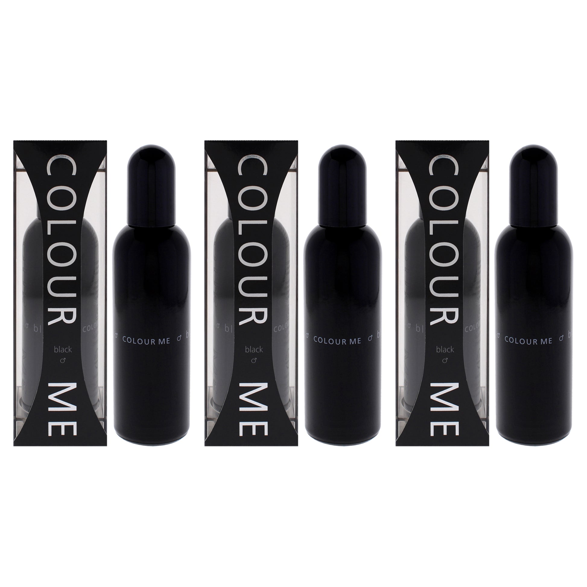 Colour Me Black by Milton Lloyd for Men - 3 oz EDP Spray - Pack of 3