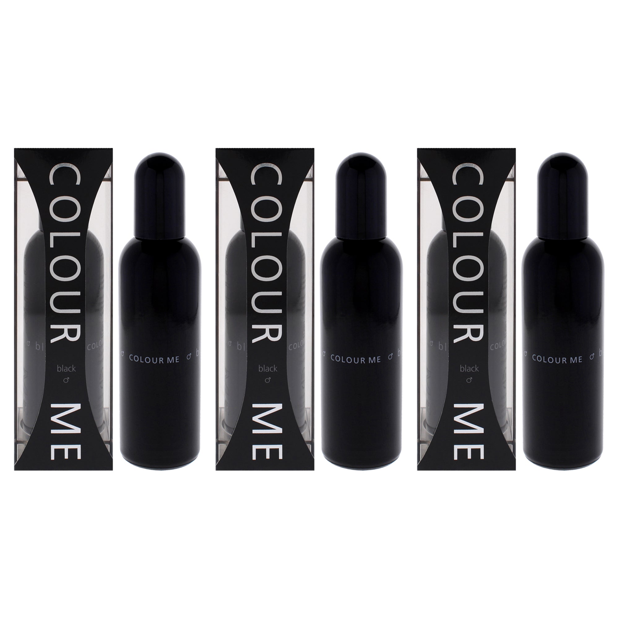 Colour Me Black by Milton Lloyd for Men - 3 oz EDP Spray - Pack of 3