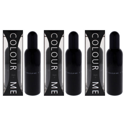 Colour Me Black by Milton Lloyd for Men - 3 oz EDP Spray - Pack of 3