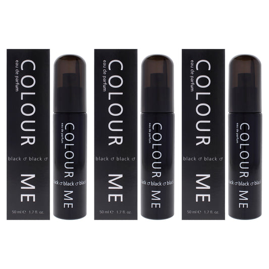 Colour Me Black by Milton Lloyd for Men - 1.7 oz EDP Spray - Pack of 3