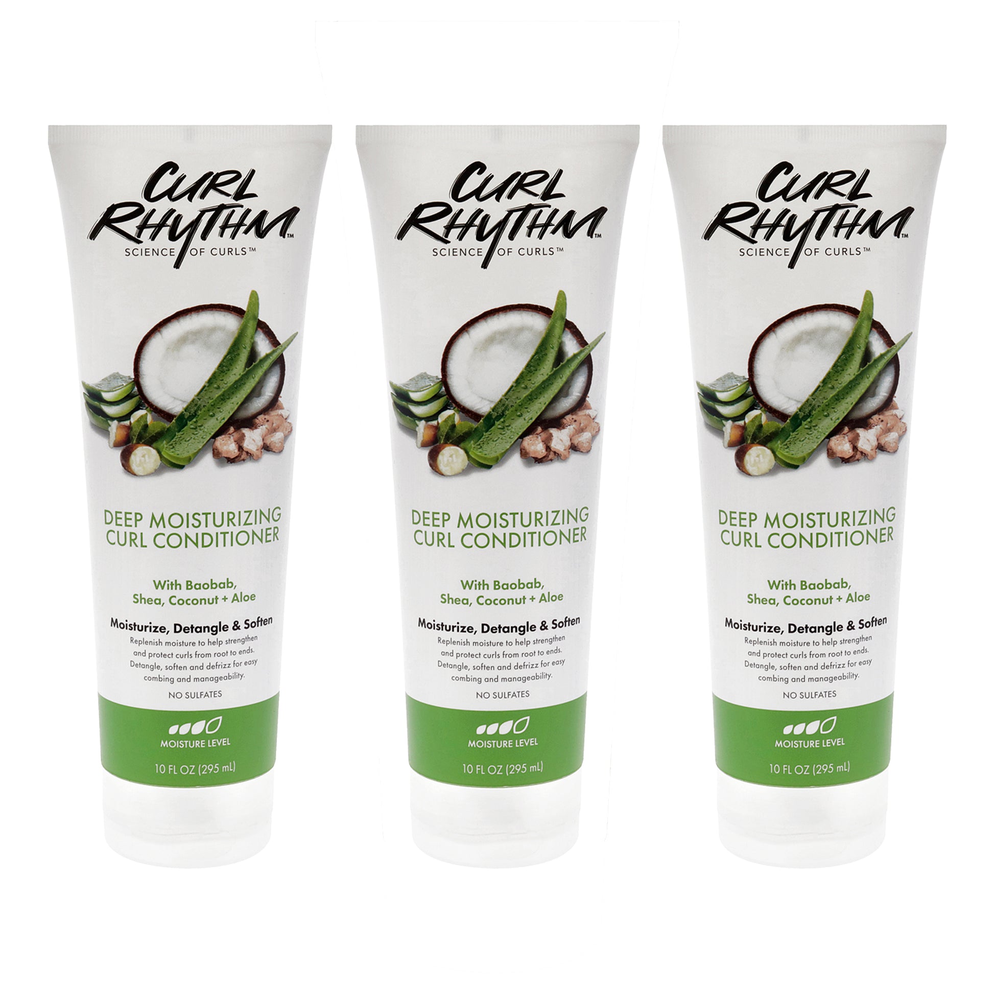 Deep Moisturizing Curl Conditioner by Curl Rhythm for Women - 10 oz Conditioner - Pack of 3