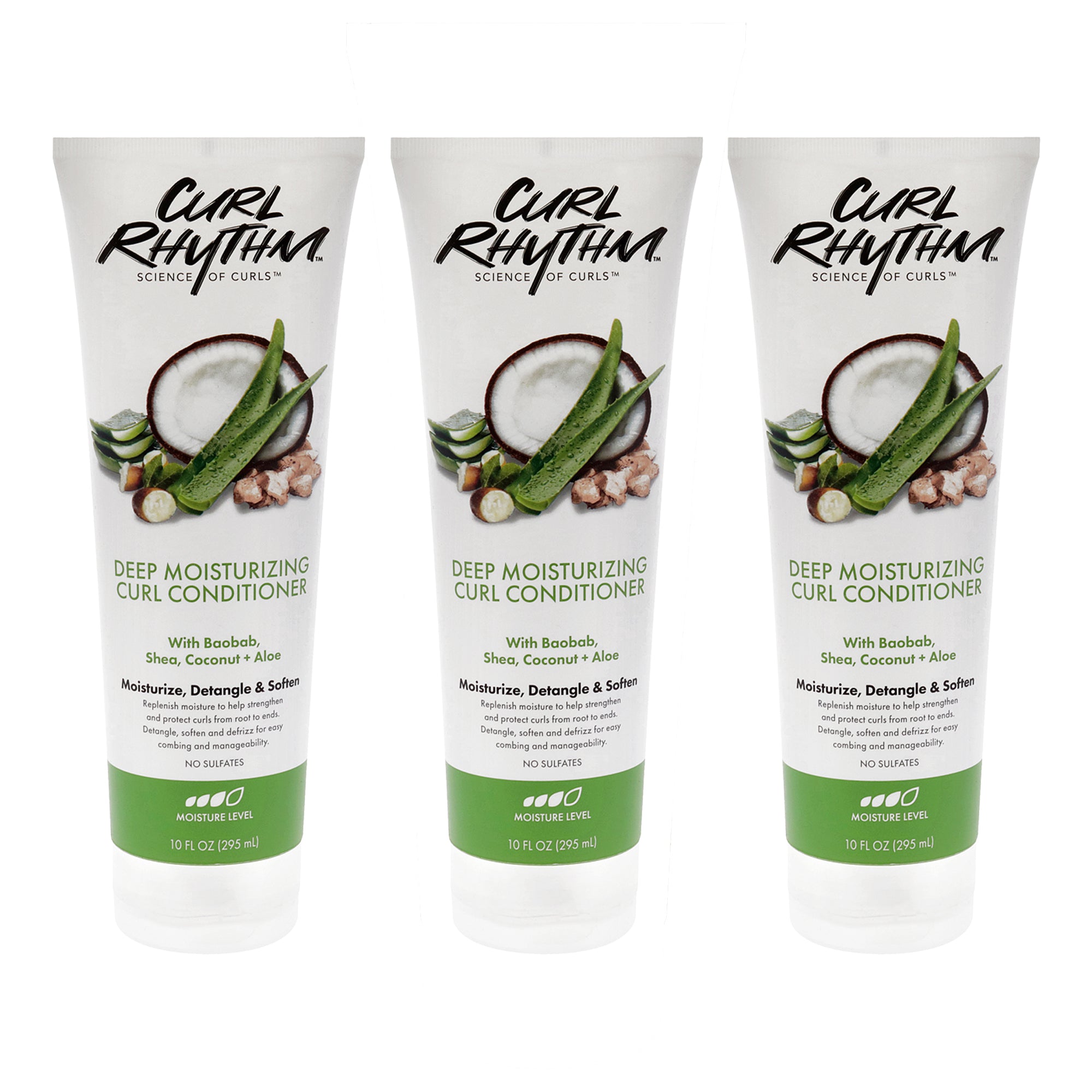 Deep Moisturizing Curl Conditioner by Curl Rhythm for Women - 10 oz Conditioner - Pack of 3