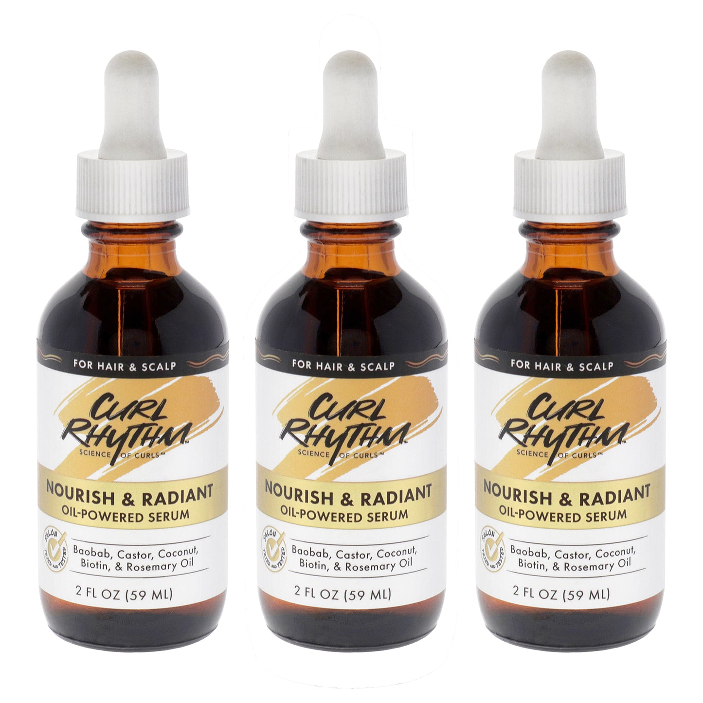 Curl Oil by Curl Rhythm for Women - 2 oz Oil - Pack of 3