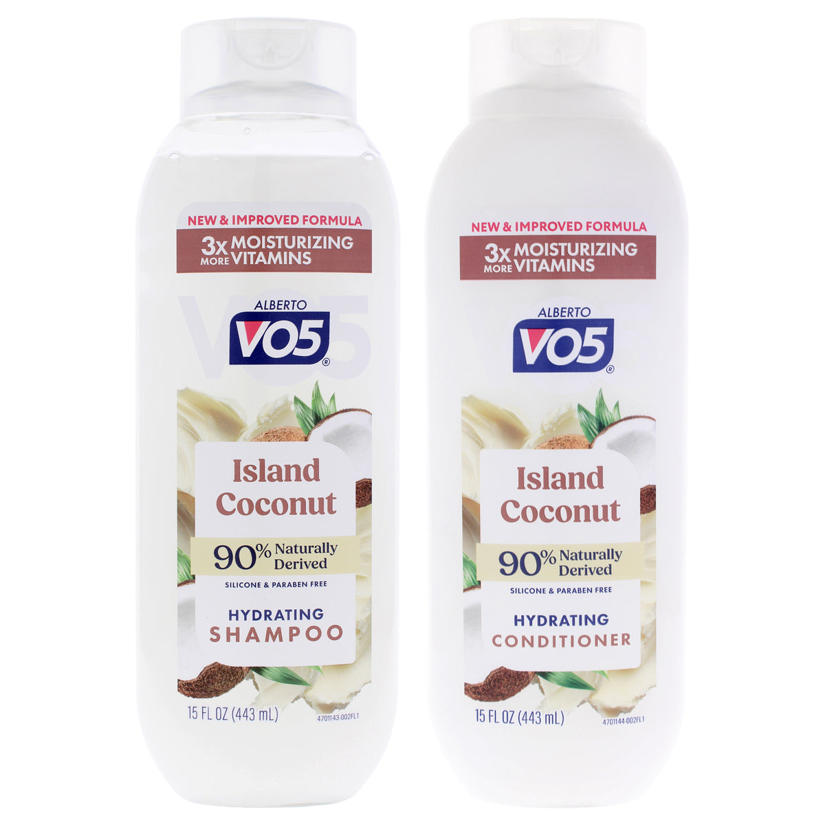 Moisturizing Island Coconut Shampoo and Conditioner Kit by Alberto VO5 for Unisex - 2 Pc Kit 15oz Shampoo, 15oz Conditioner