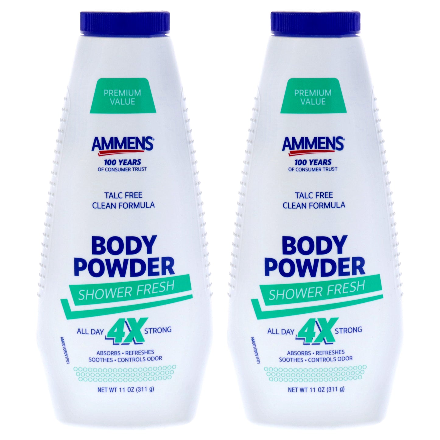 Body Powder - Shower Fresh - Pack of 2 11 oz Powder
