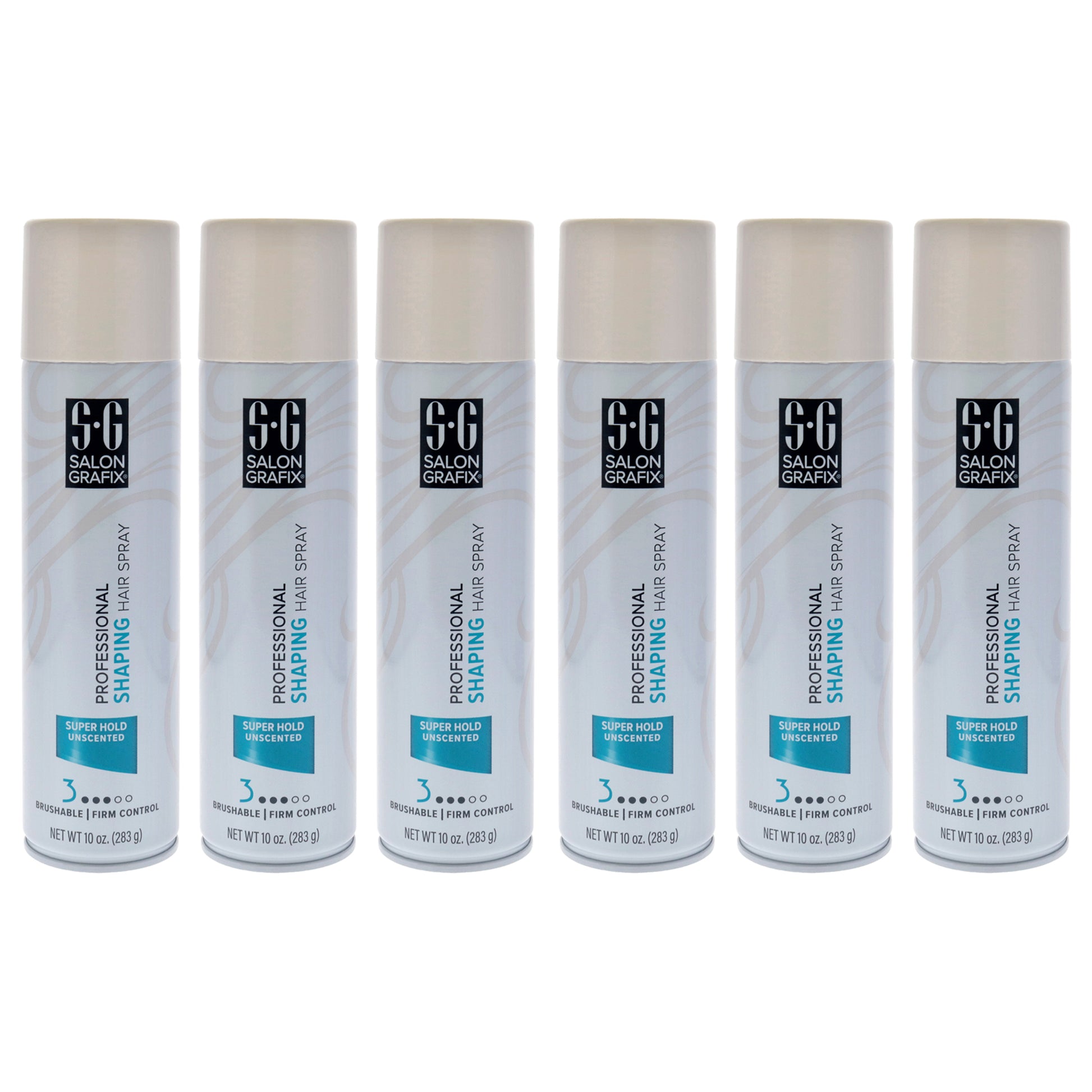 Shaping Hair Spray - Super Hold Unscented by Salon Grafix for Unisex - 10 oz Hair Spray - Pack of 6