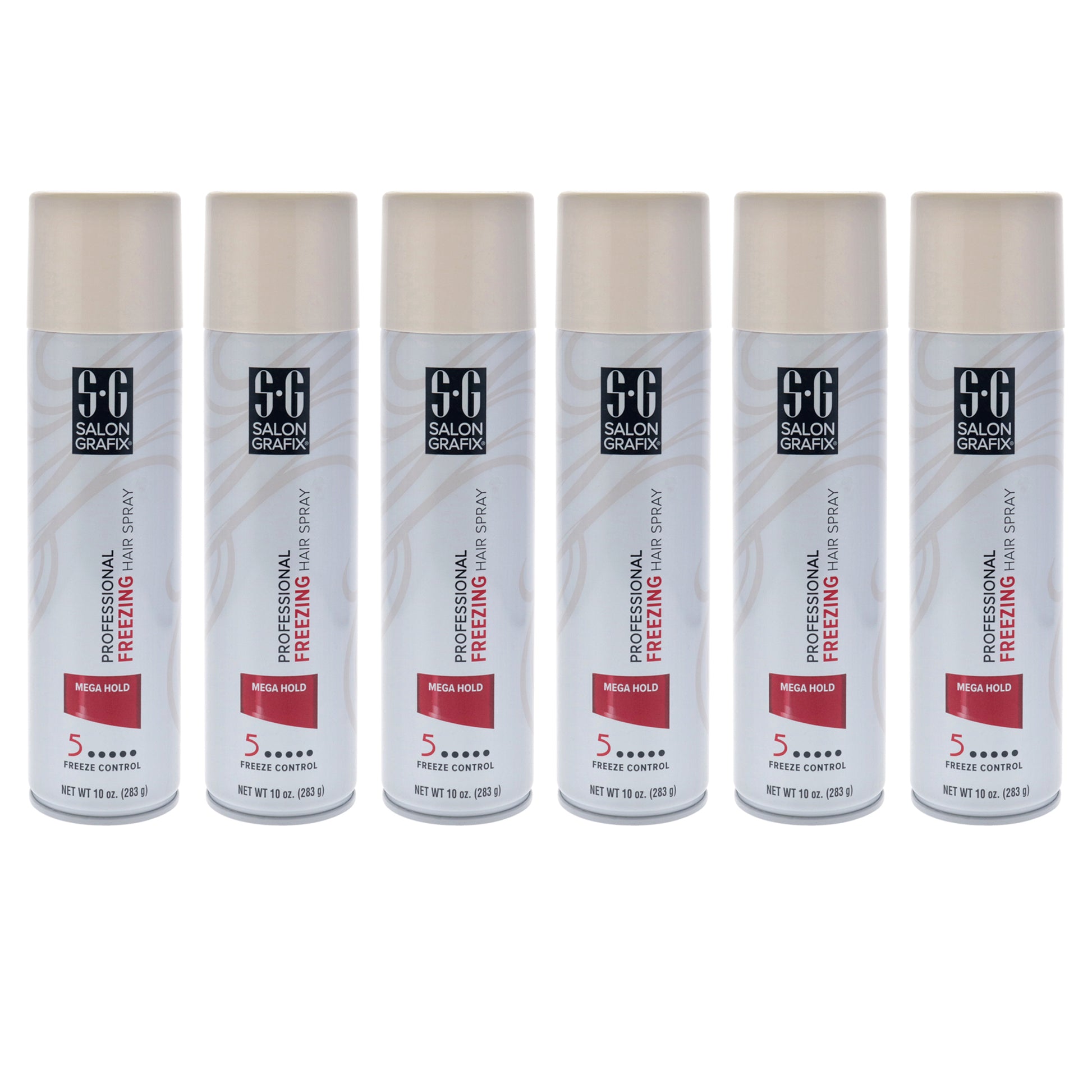 Freezing Hair Spray - Mega Hold by Salon Grafix for Unisex - 10 oz Hair Spray - Pack of 6