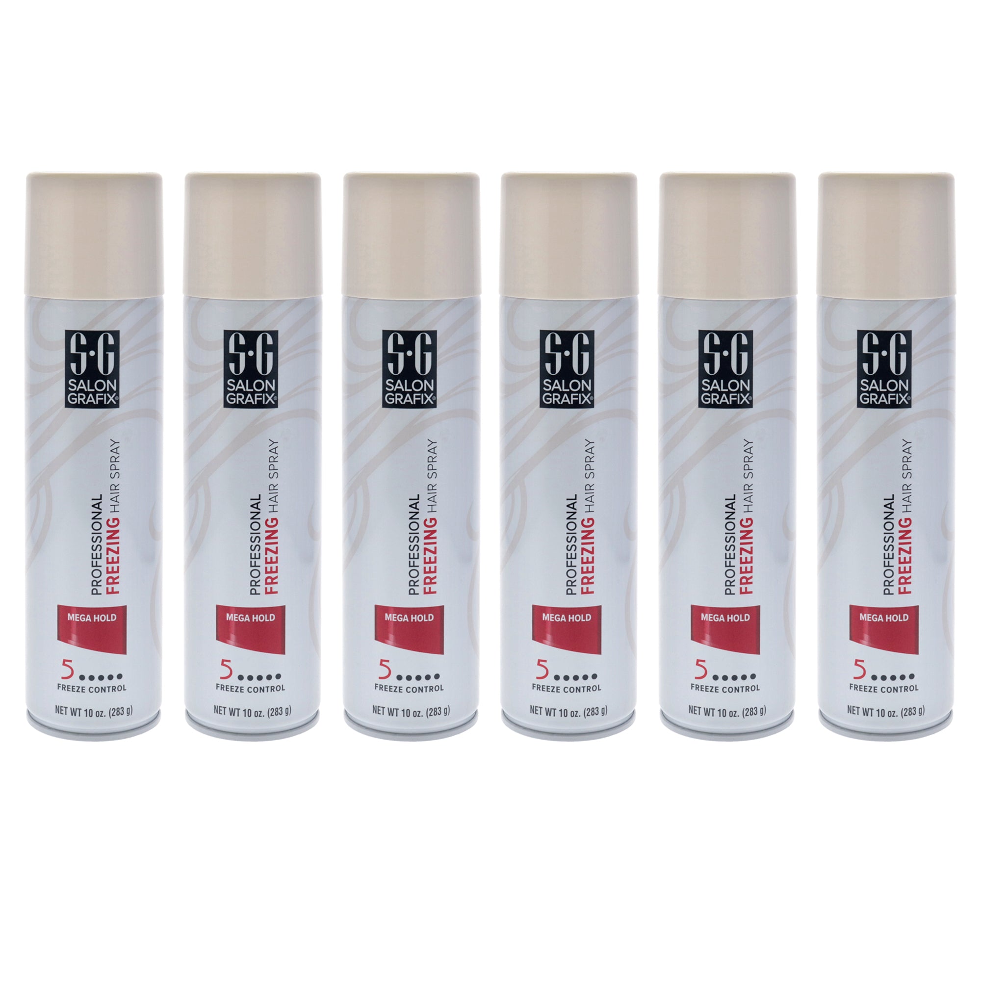 Freezing Hair Spray - Mega Hold by Salon Grafix for Unisex - 10 oz Hair Spray - Pack of 6