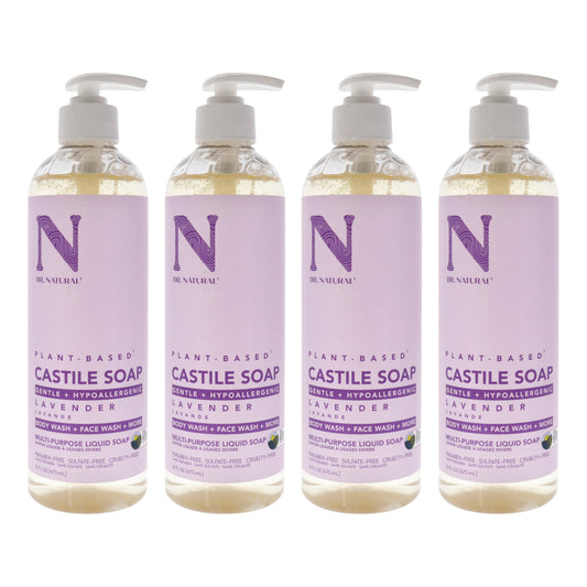 Castile Liquid Soap - Lavender by Dr. Natural for Unisex - 16 oz Soap - Pack of 4
