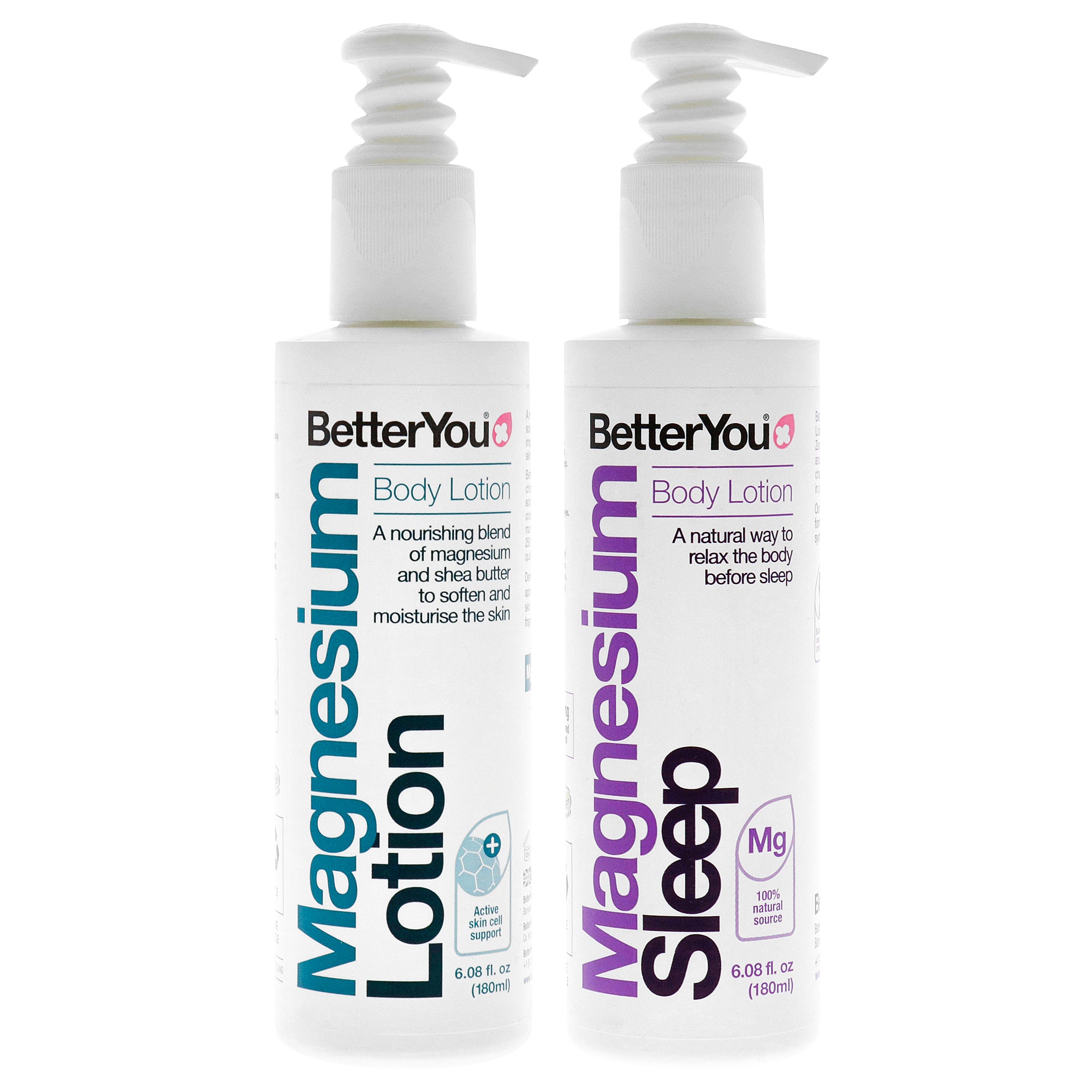 BY Lotion Bundle Kit by BetterYou for Unisex - 2 Pc Kit 6.08oz Magnesium Sleep Body Lotion, 6.08oz Magnesium Body Lotion