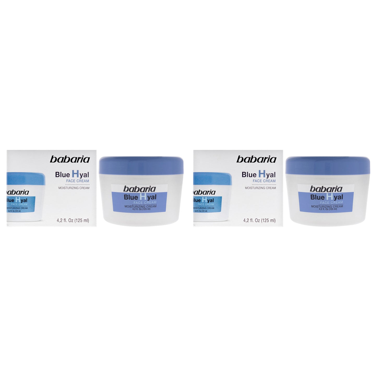 Blue Hyal Face Cream by Babaria for Unisex - 4.2 oz Cream - Pack of 2