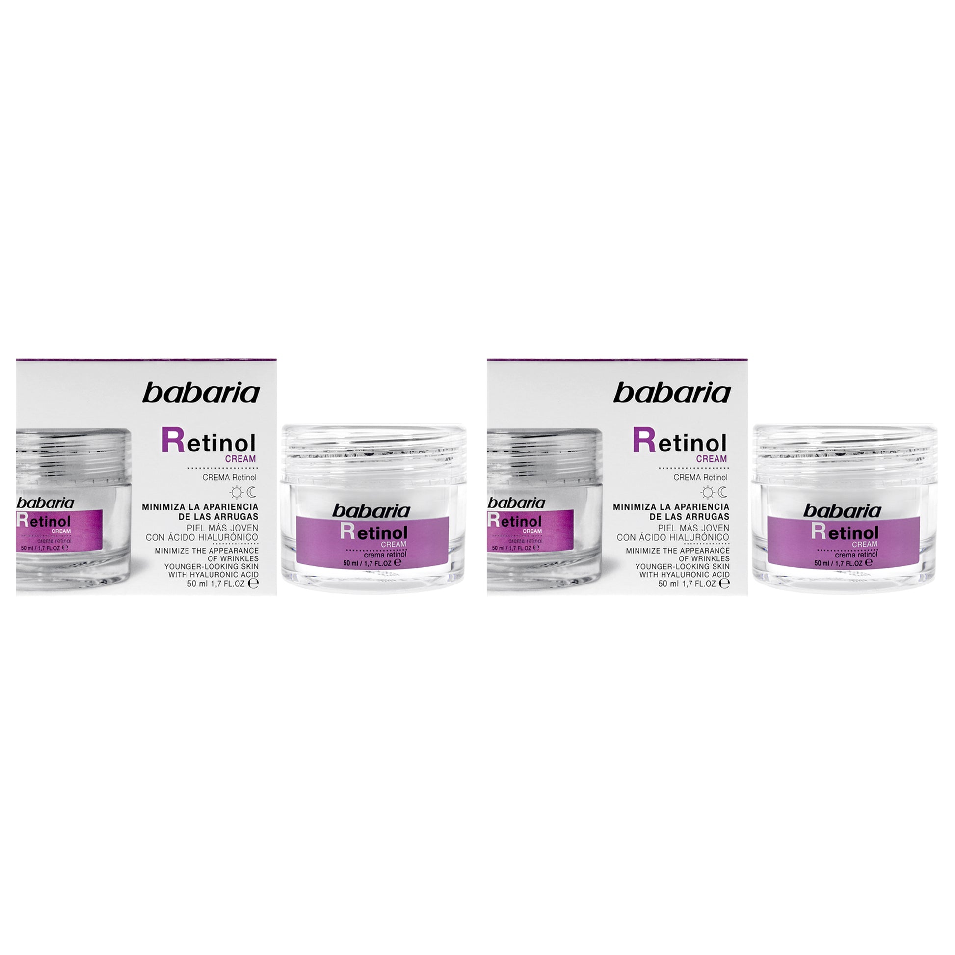 Retinol Face Rejuvenator Cream by Babaria for Women - 1.7 oz Cream - Pack of 2