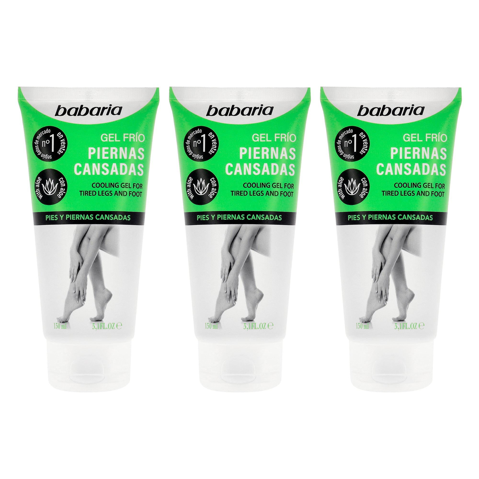 Cooling Gel For Legs and Feet by Babaria for Unisex - 5.07 oz Gel - Pack of 3