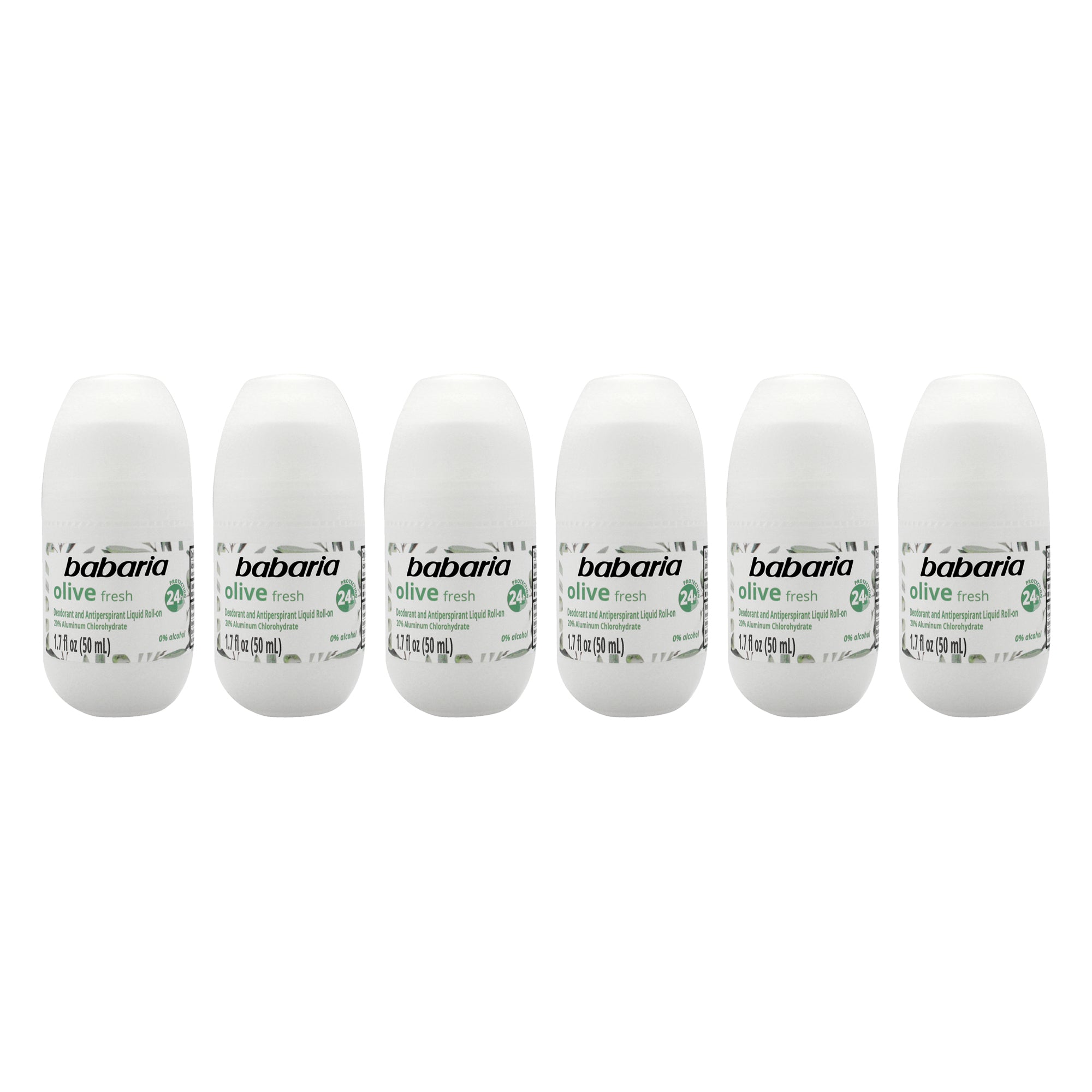 Roll-On Deodorant - Olive Oil by Babaria for Women - 1.7 oz Deodorant - Pack of 6