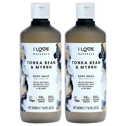 Tonka Bean and Myrrh Body Wash by I Love Cosmetics for Women - 16.9 oz Body Wash - Pack of 2