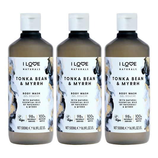 Tonka Bean and Myrrh Body Wash by I Love Cosmetics for Women - 16.9 oz Body Wash - Pack of 3