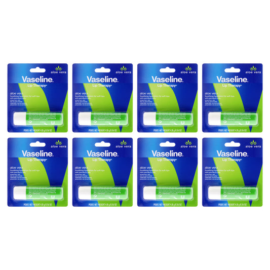 Lip Therapy Petroleum Jelly - Aloe Vera - Pack of 8 0.16 oz Lip Balm