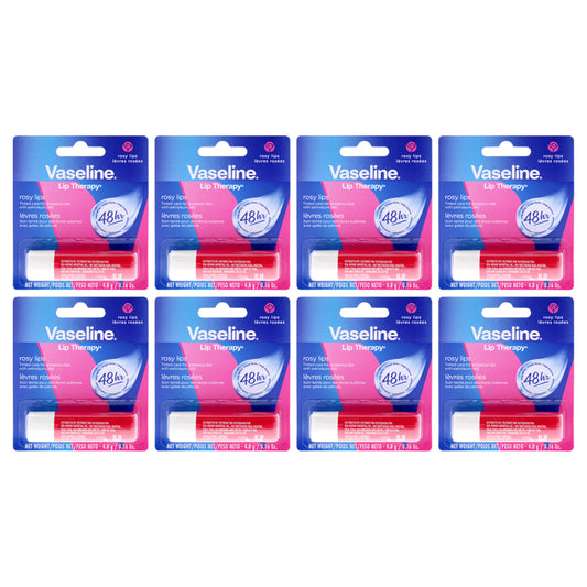 Lip Therapy Petroleum Jelly - Rosy Lips - Pack of 8 0.16 oz Lip Balm