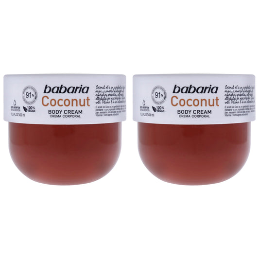 Coconut Body Cream by Babaria for Unisex - 13.5 oz Body Cream - Pack of 2