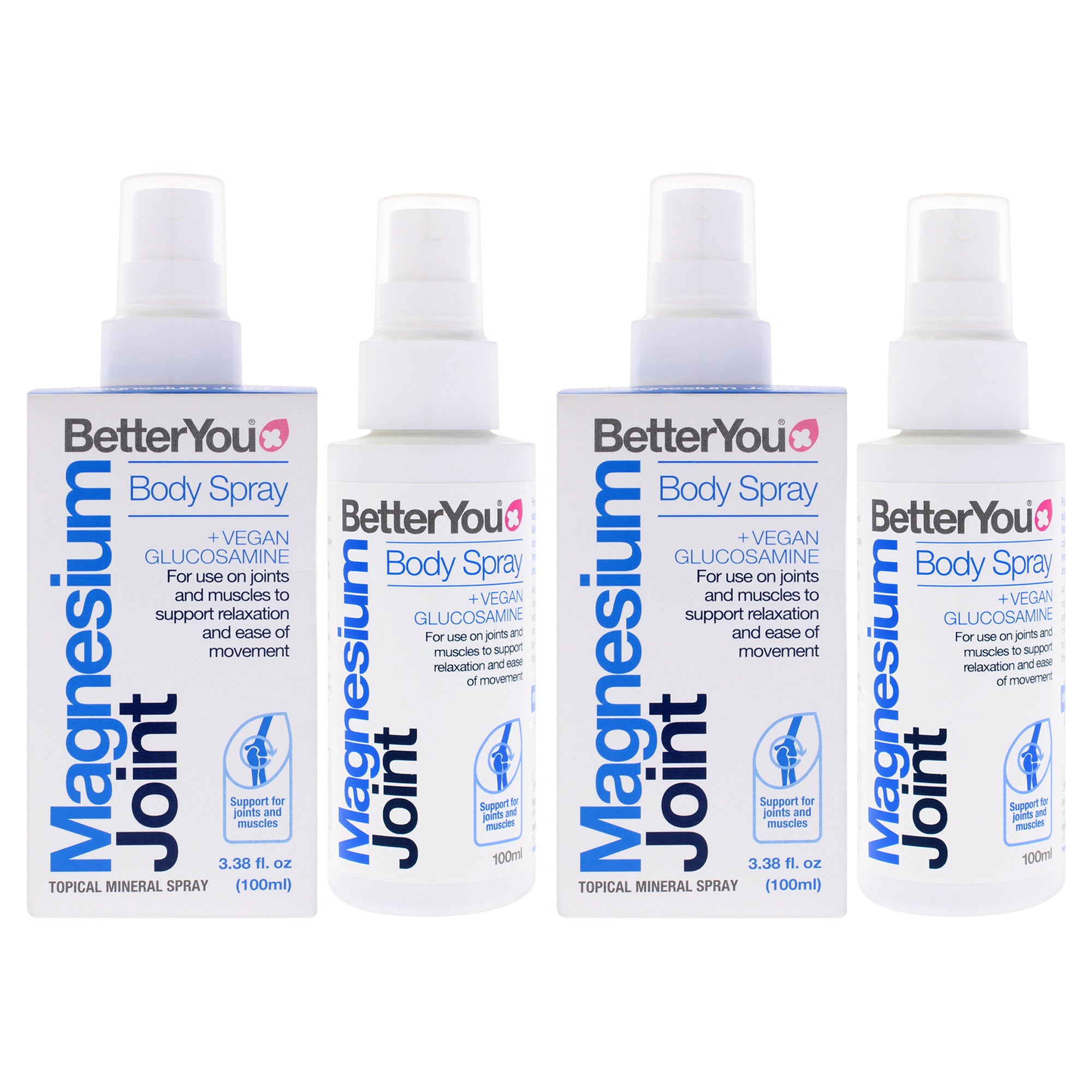 Magnesium Joint Body Spray by BetterYou for Unisex - 3.38 oz Body Spray - Pack of 2