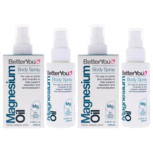 Magnesium Oil Body Spray by BetterYou for Unisex - 3.38 oz Body Spray - Pack of 2