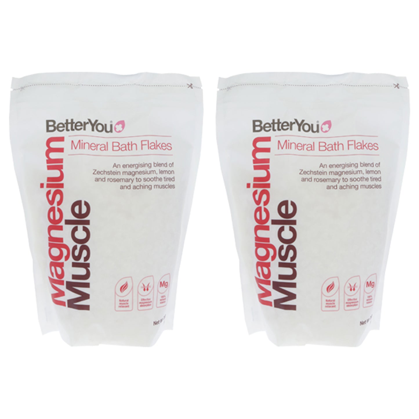 Magnesium Muscle by BetterYou for Unisex - 35.2 oz Bath Salt - Pack of 2