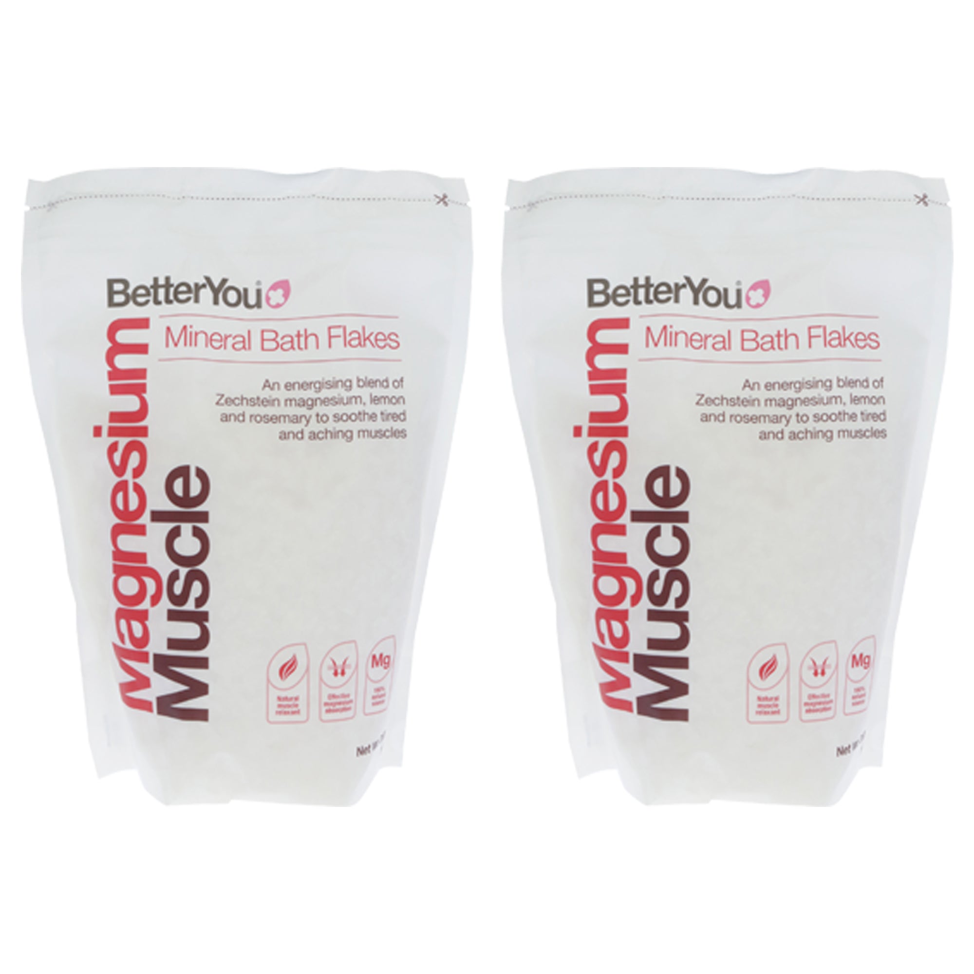 Magnesium Muscle by BetterYou for Unisex - 35.2 oz Bath Salt - Pack of 2