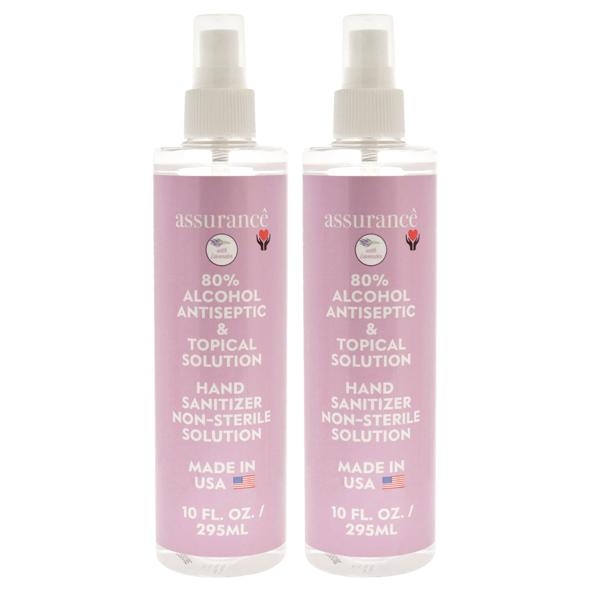 Hand Sanitizer Non-Sterile Solution - Lavender by Assurance for Unisex - 10 oz Hand Sanitizer - Pack of 2