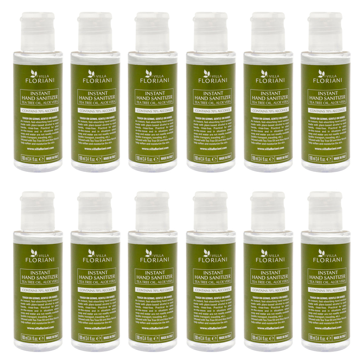 Villa Floriani Hand Sanitizer by Villa Floriani for Unisex - 3.4 oz Hand Sanitizer - Pack of 12