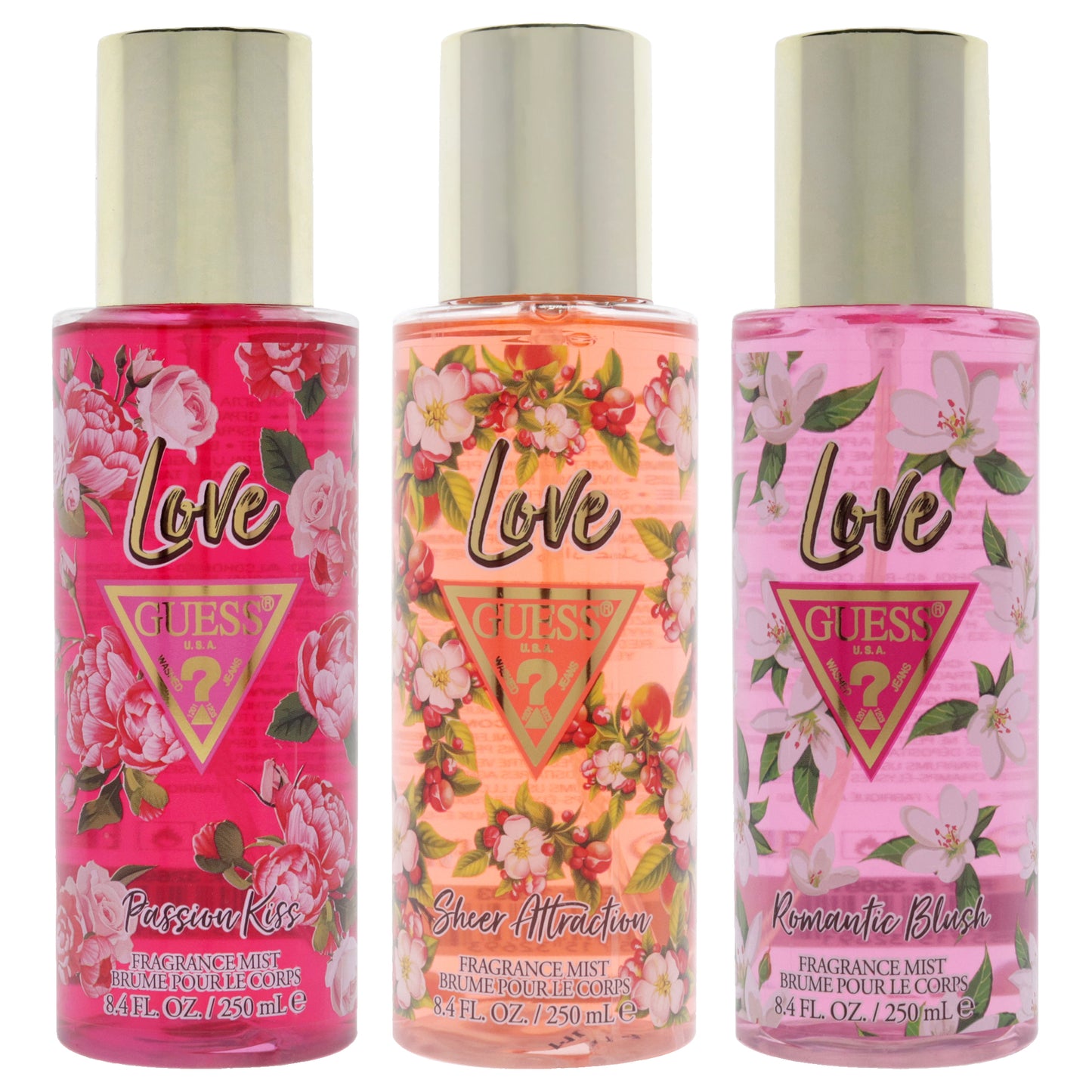 Guess Love Kit 3 Pc Kit 8.4oz Fragrance Mist - Passion Kiss