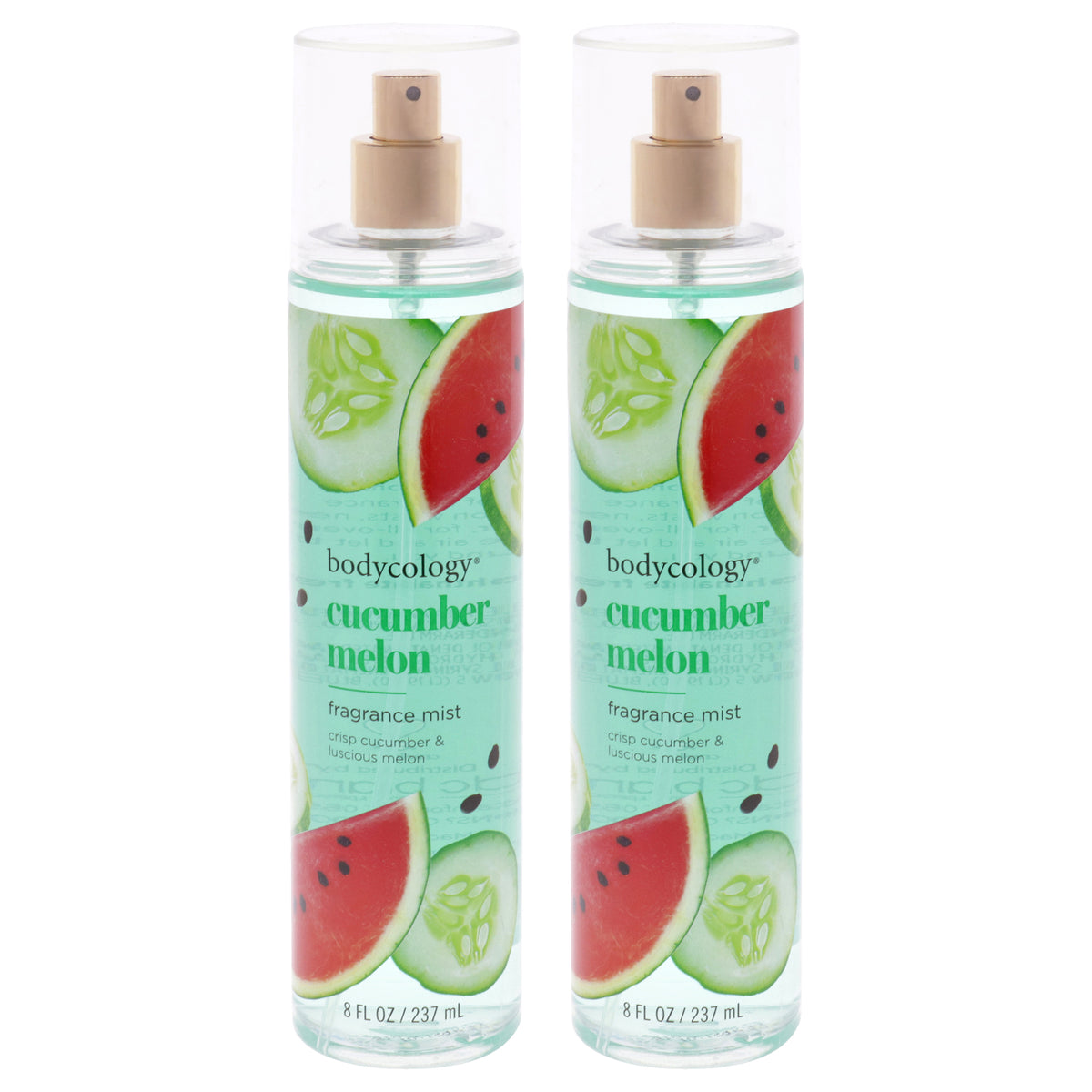 Cucumber Melon by Bodycology for Women - 8 oz Fragrance Mist - Pack of 2