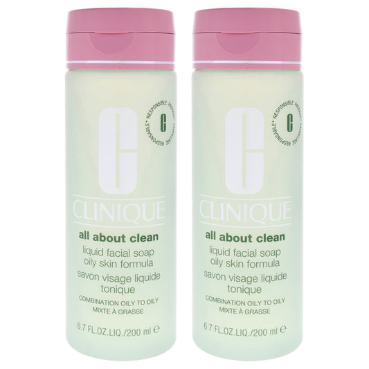All About Clean Liquid Facial Soap Oily Skin Formula - Pack of 2 6.7 oz Soap