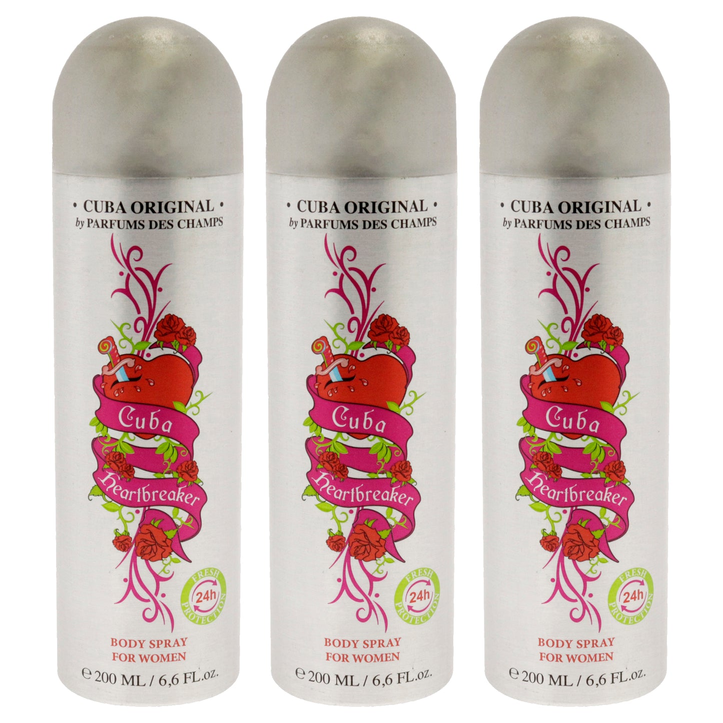 Cuba Heartbreaker - Pack of 3 6.6 oz Body Spray