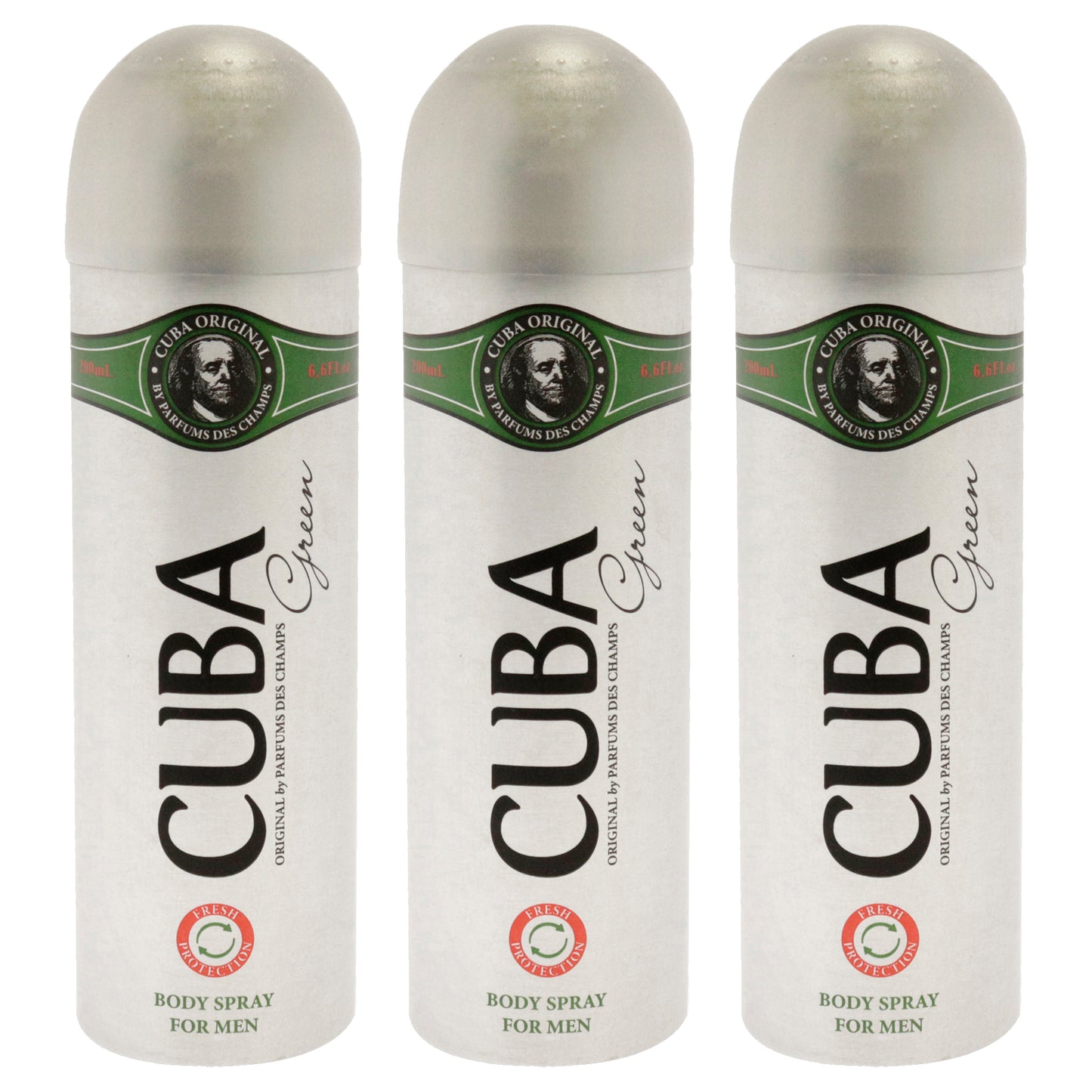 Cuba Green - Pack of 3 6.6 oz Body Spray