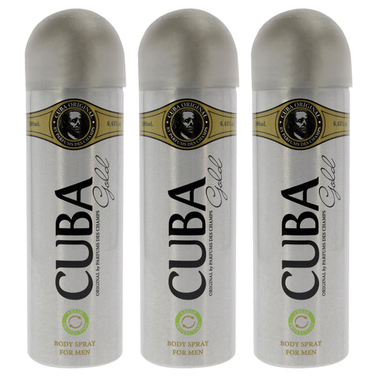Cuba Gold - Pack of 3 6.6 oz Body Spray