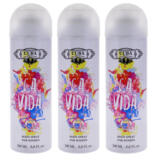 La Vida - Pack of 3 6.6 oz Body Spray
