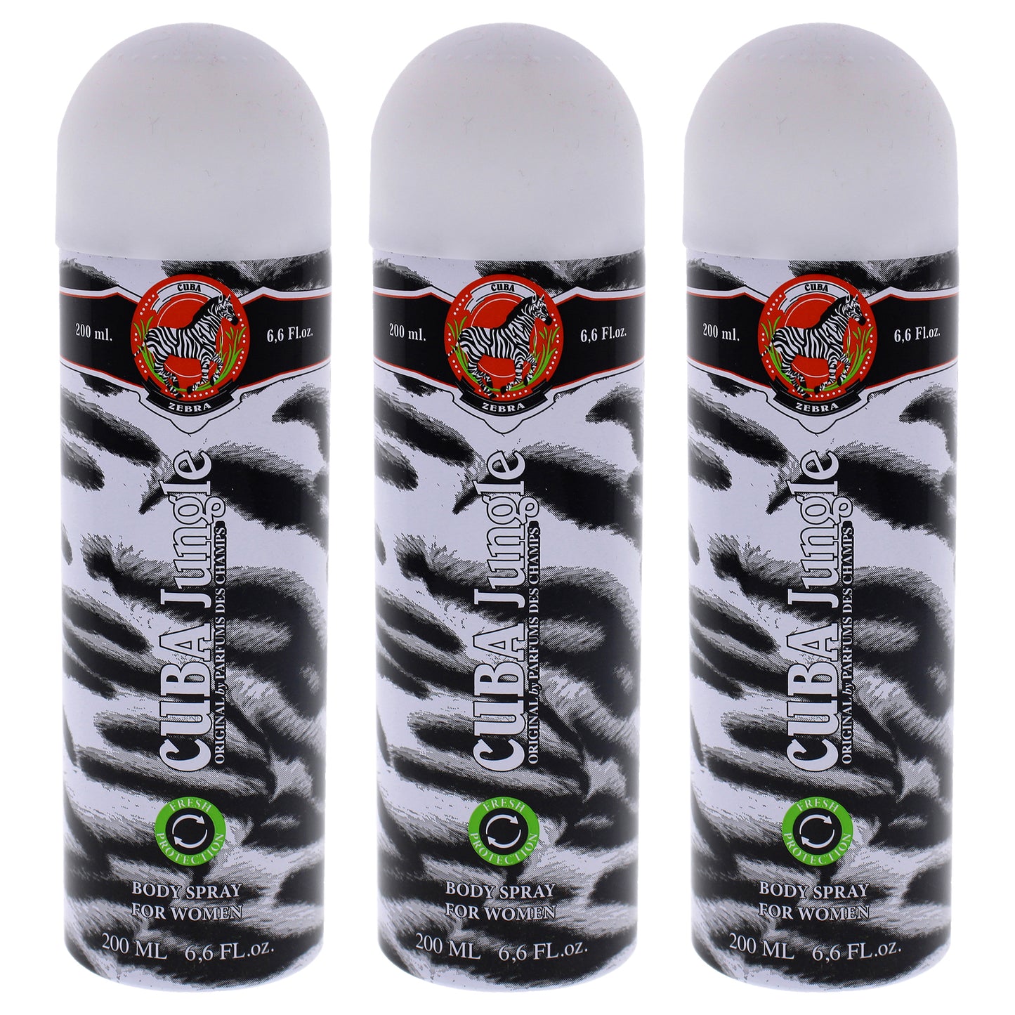 Cuba Jungle Zebra - Pack of 3 6.6 oz Body Spray