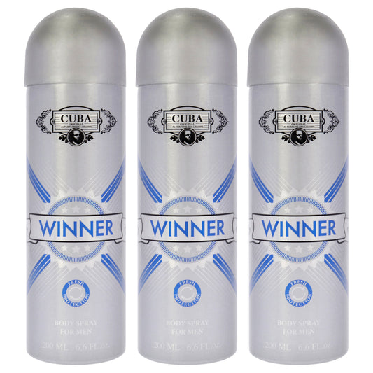 Cuba Winner - Pack of 3 6.6 oz Body Spray