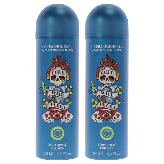 Cuba Wild Heart - Pack of 2 6.6 oz Body Spray