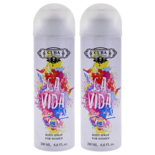 La Vida - Pack of 2 6.6 oz Body Spray