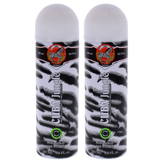 Cuba Jungle Zebra - Pack of 2 6.6 oz Body Spray