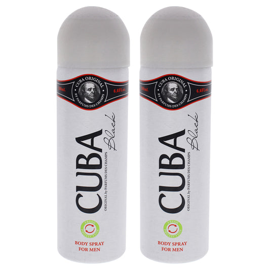 Cuba Black - Pack of 2 6.6 oz Body Spray