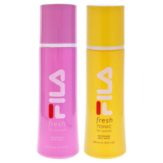 Fila Fresh Kit by Fila for Women - 2 Pc Kit 8.4oz Fila Fresh Yellow Body Spray, 8.4oz Fila Fresh Body Spray