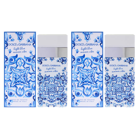 Light Blue Summer Vibes by Dolce and Gabbana for Women - 3.3 oz EDT Spray - Pack of 2