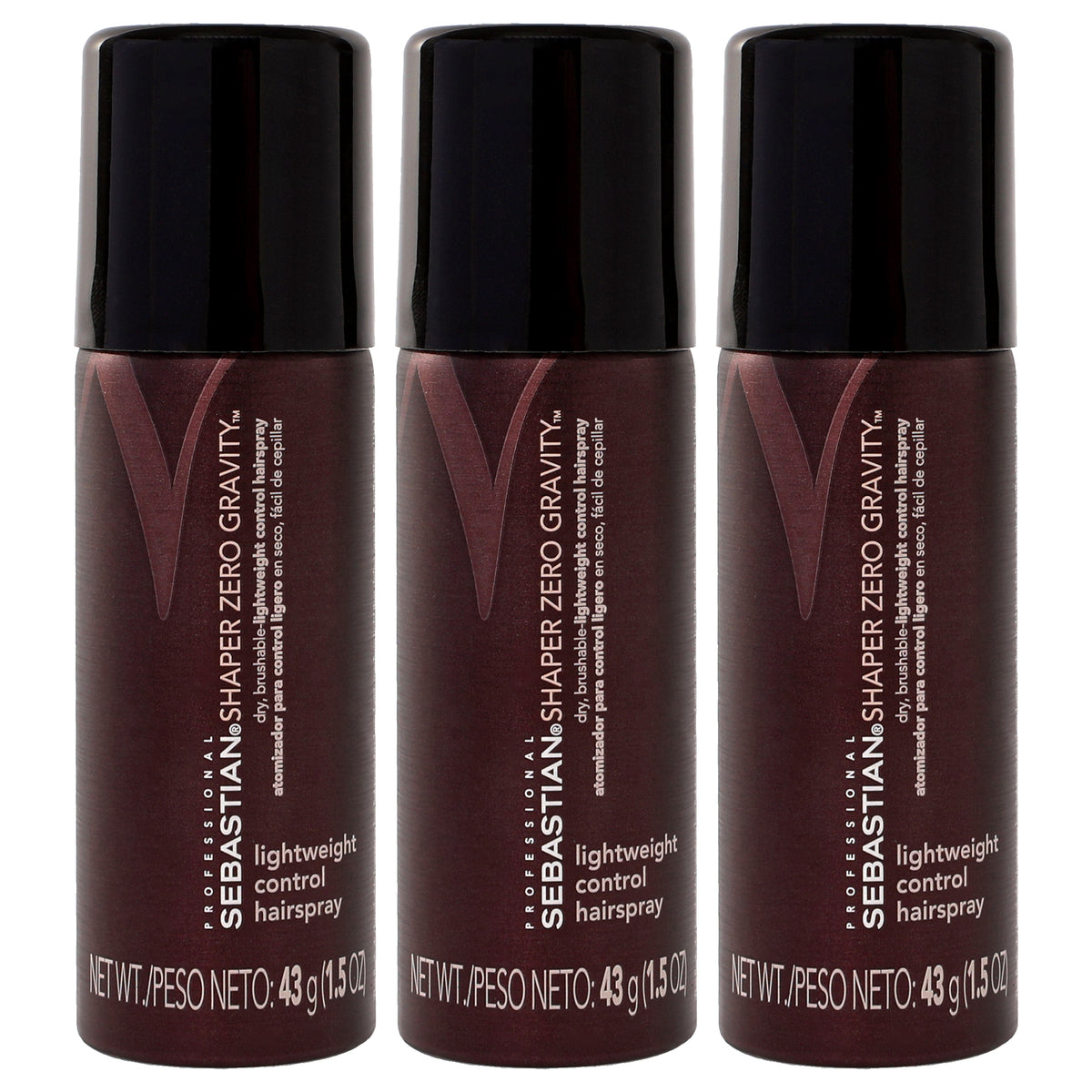 Shaper Zero Gravity Hairspray by Sebastian for Unisex - 1.5 oz Hair Spray - Pack of 3