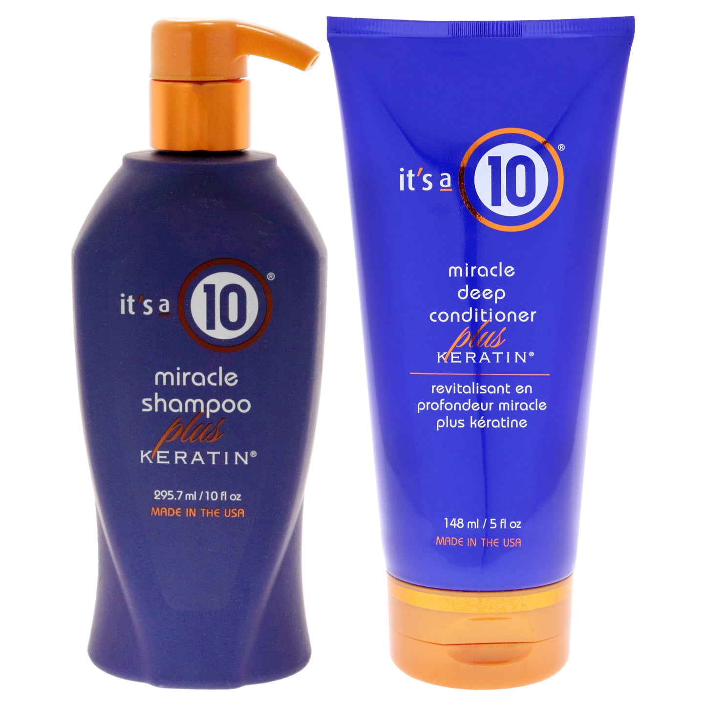 Its A 10 Kit by Its A 10 for Unisex - 2 Pc Kit 10oz Miracle Shampoo Plus Keratin, 5oz Miracle Deep Conditioner Plus Keratin