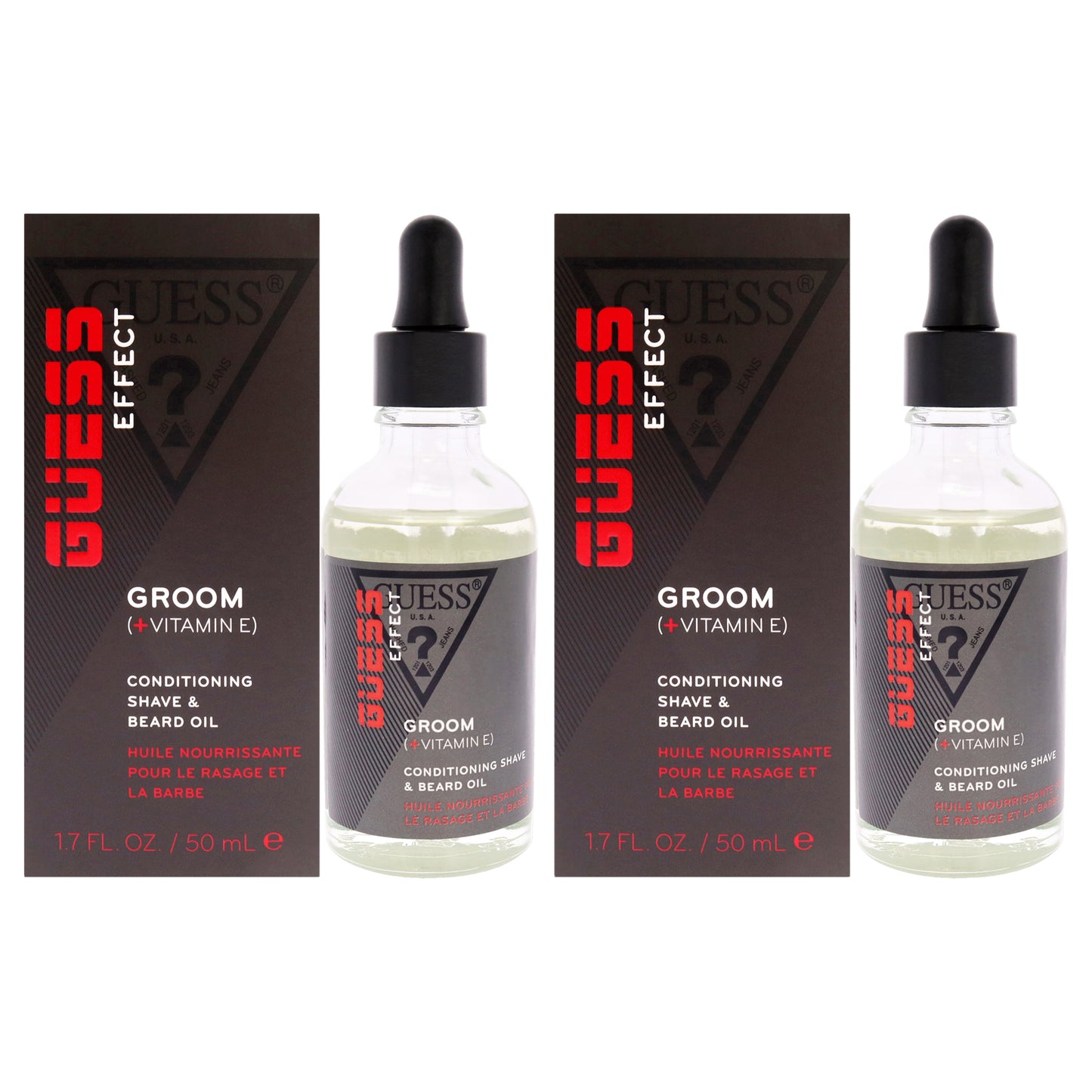 Guess Effect Boost Conditioning Shave and Beard Oil - Pack of 2 1.7 oz Oil