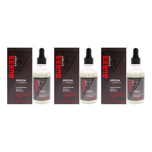 Guess Effect Boost Conditioning Shave and Beard Oil - Pack of 3 1.7 oz Oil