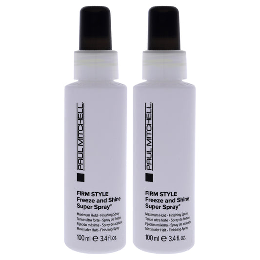 Firm Style Freeze and Shine Super Spray by Paul Mitchell for Unisex - 3.4 oz Hair Spray - Pack of 2