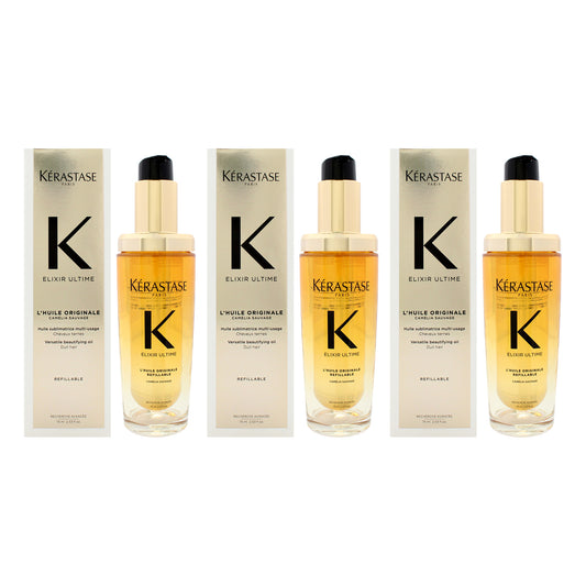 Elixir K Ultime Versatile Beautifying Oil - Pack of 3 2.53 oz Oil (Refillable)